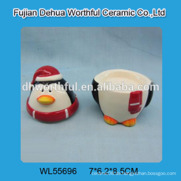 Hand bemalte Weihnachten Pinguin Keramik Salz und Pfeffer Shaker